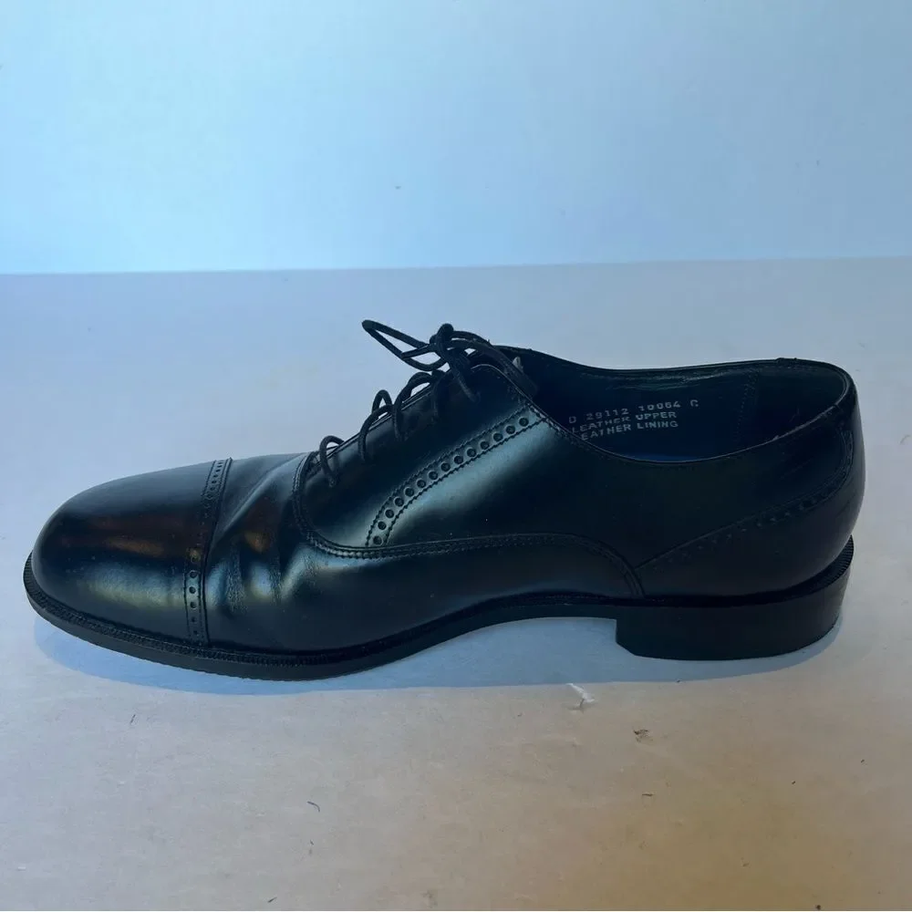 Bostonian Men's Cap Toe Black Leather Dress Shoes Lace Up Size 10